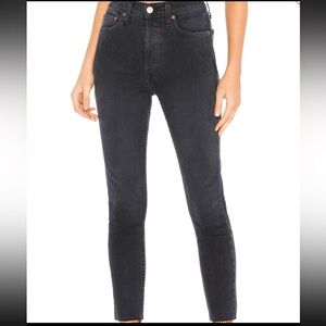 EUC Re/Done High Rise Faded Black Ankle Jeans